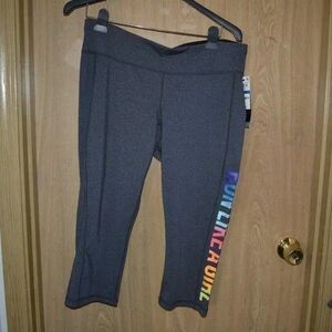 NWT Ideology Run Like A Girl Cropped Workout Active Leggings Size XL